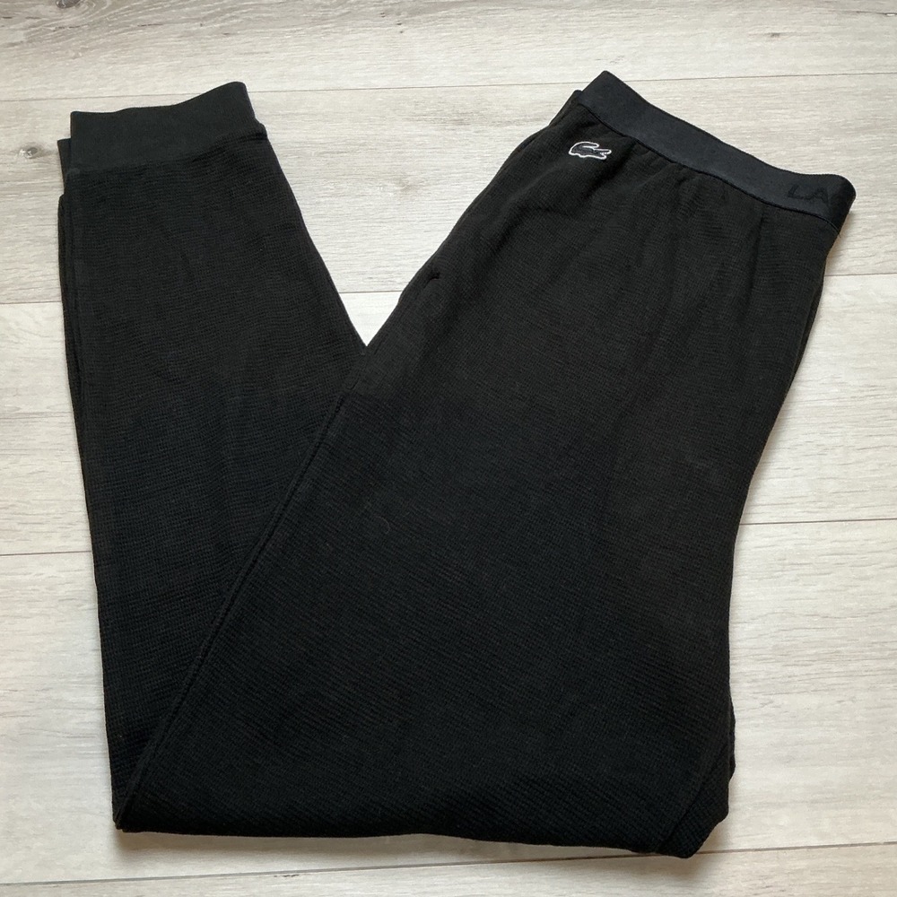 Lacoste Sleepwear Pants Men Large Black New With Tags